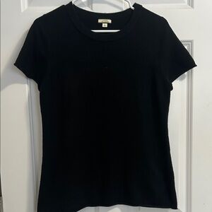 J. Crew Black 100% Cashmere Short Sleeve Top sz Large